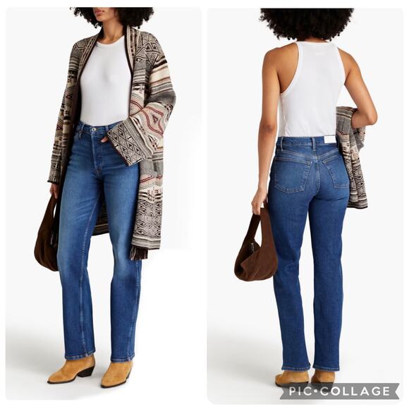 Re/Done Denim - NEW RE/DONE 90s Retro High-Rise Straight-Leg Jeans Dark Wash Size 23 US 0